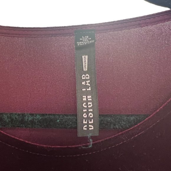 Women's‎ Design Lab Lord & Taylor Velvet Feel Burgandy Long Sleeve L - Picture 3 of 5